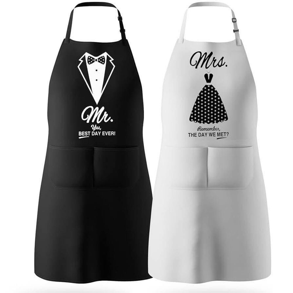NEW Couples Mr and Mrs Aprons (Perfect for Engagement/ Wedding Gift)